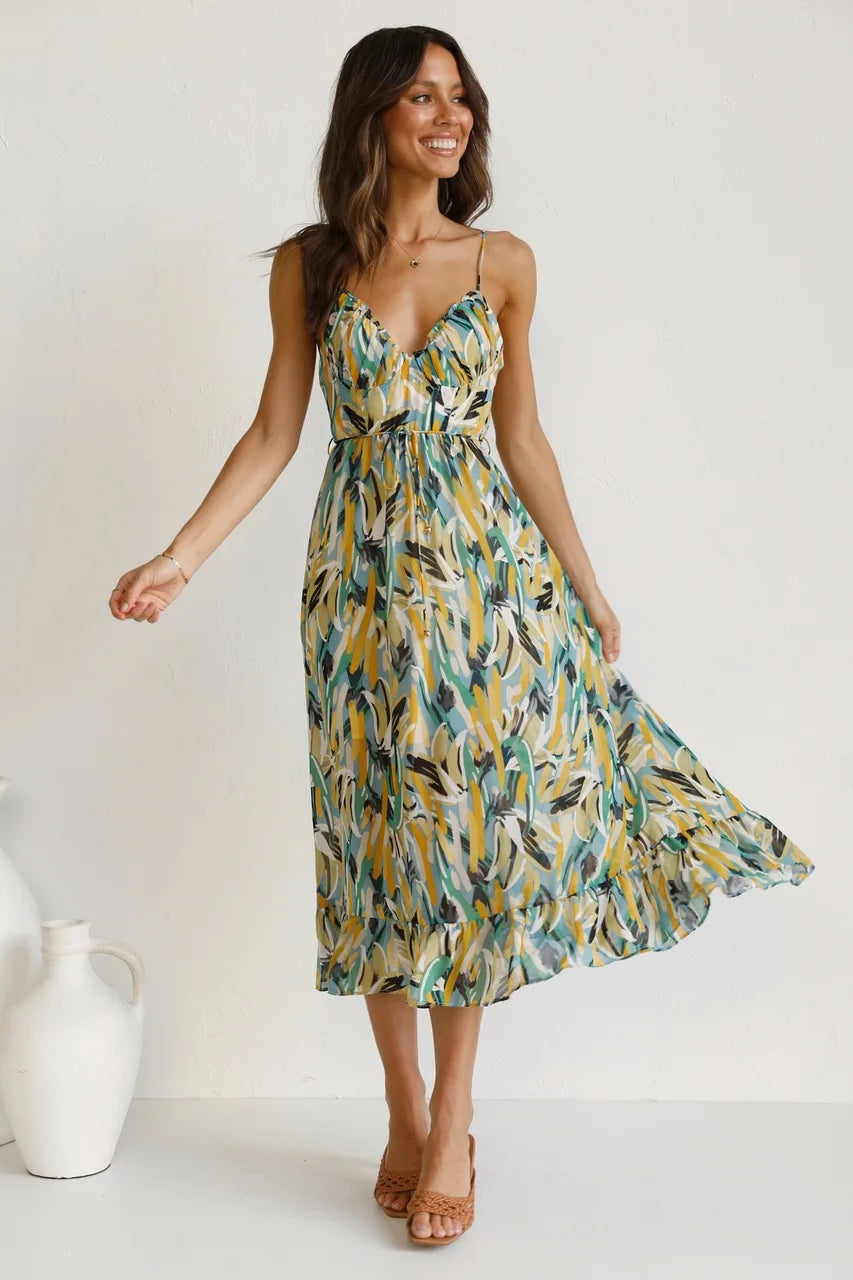 Solene Abstract Midi Dress