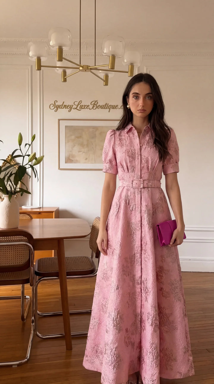 Sydney Luxe | Roselle Embroidered Belted Dress