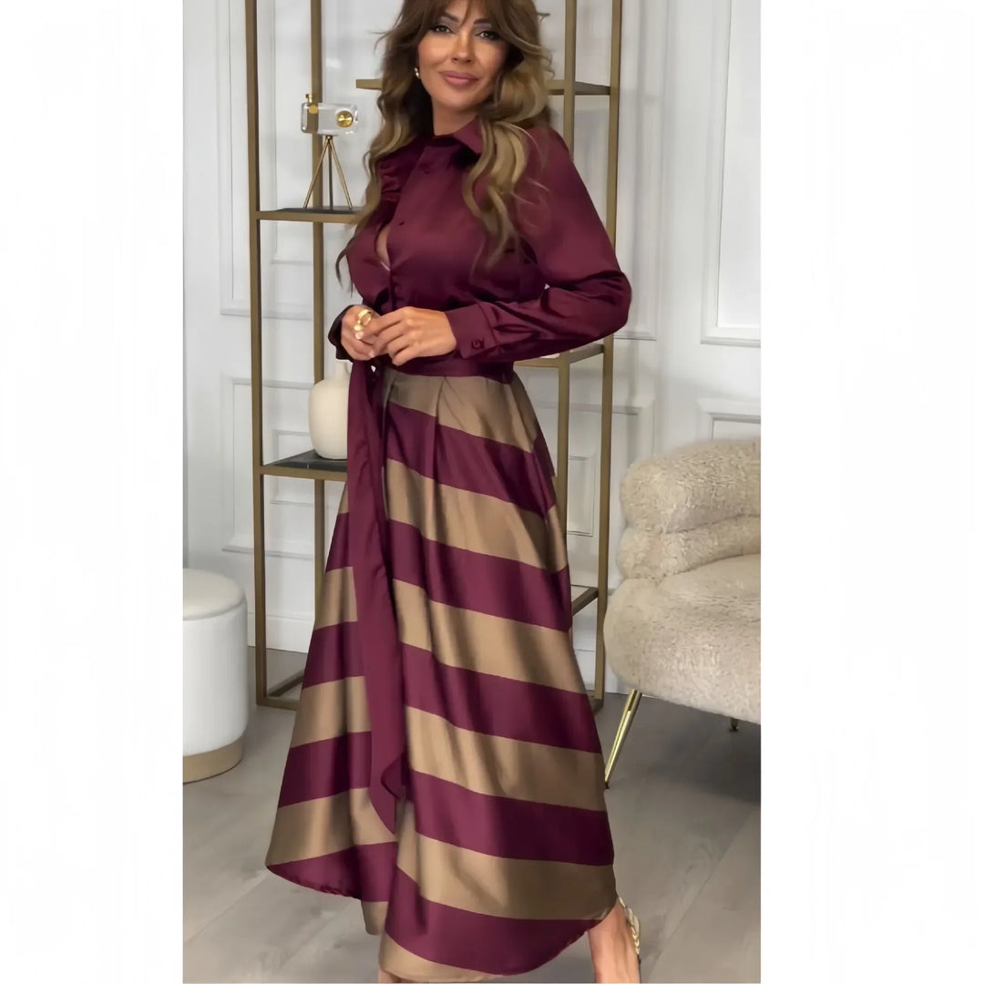 Sydney Luxe Boutique | Maribel Striped Shirt Maxi Dress