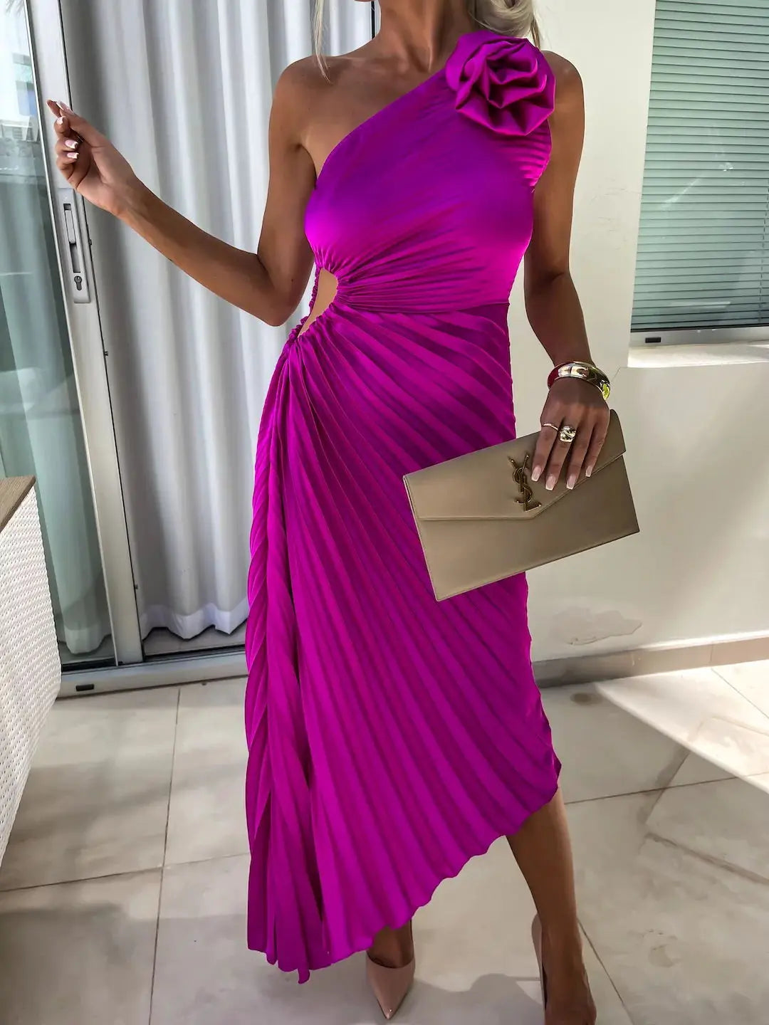 Sydney Luxe | Aurelia Pleated Asymmetrical Dress