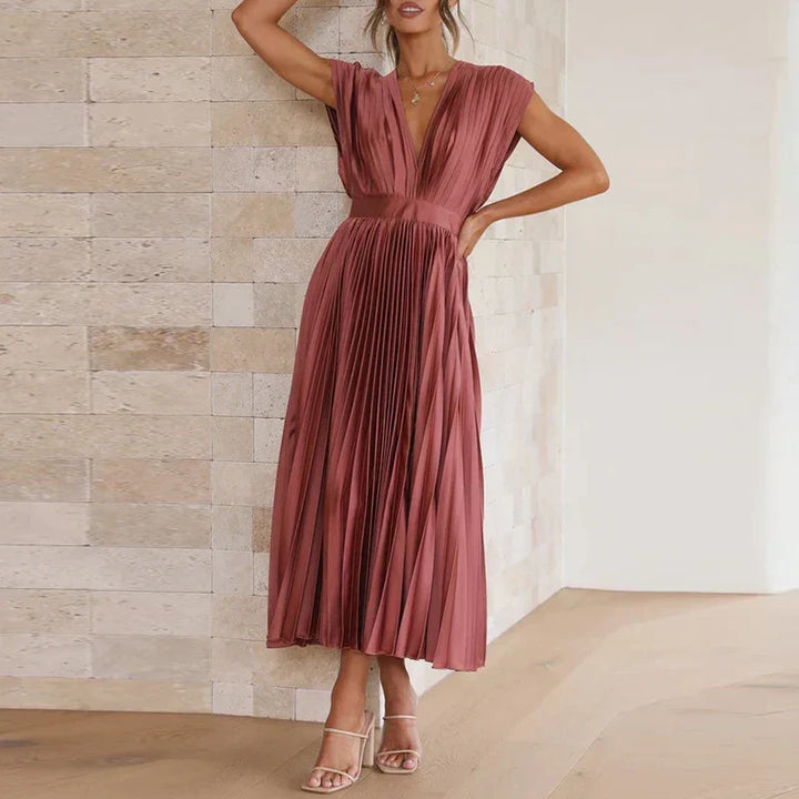 Sydney Luxe Boutique | Celeste Pleated Satin Dress