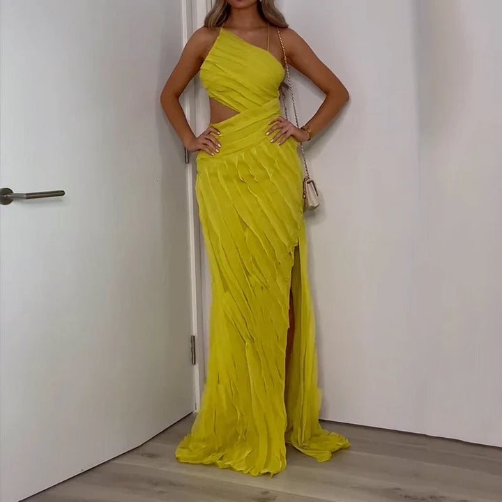 Sydney Luxe Boutique | Isla Pleated One-Shoulder Maxi Dress