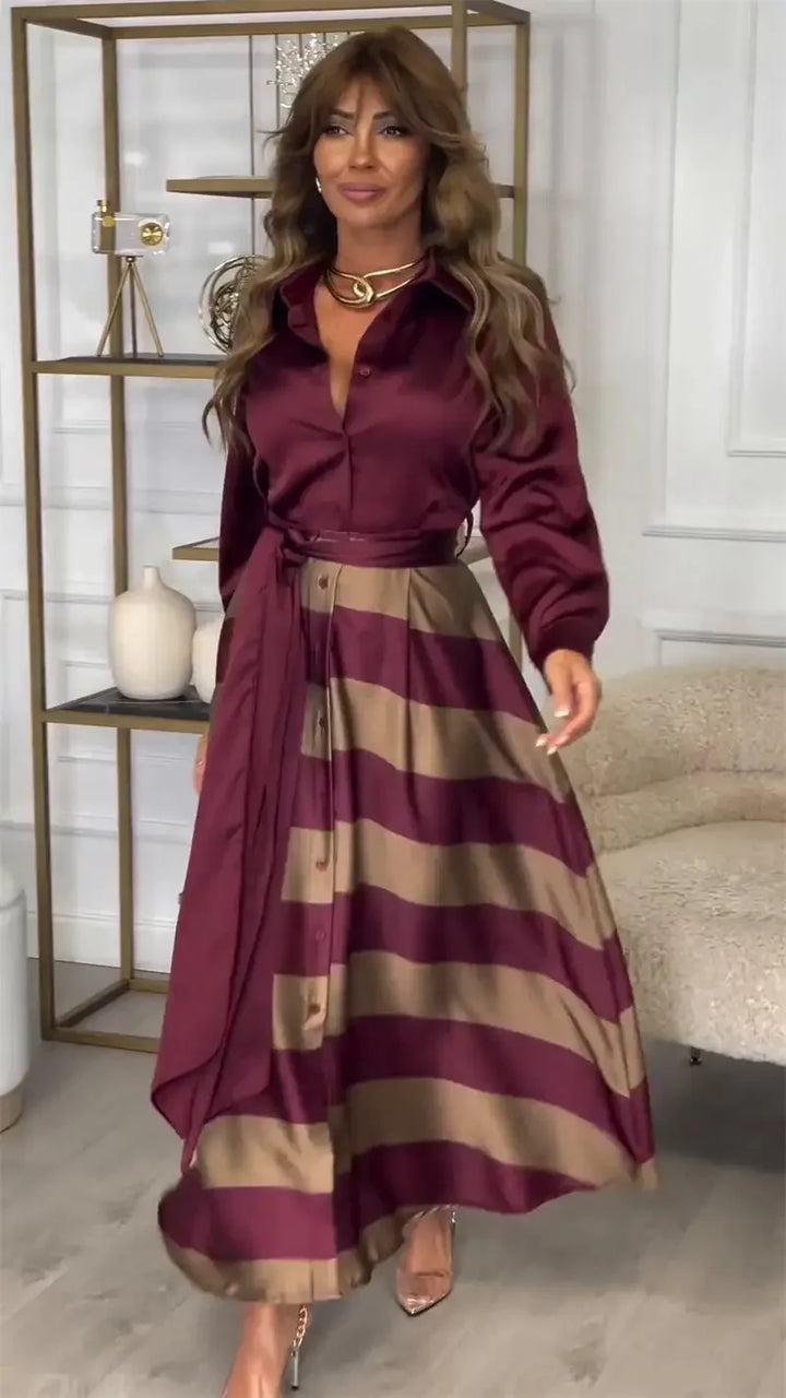 Sydney Luxe Boutique | Maribel Striped Shirt Maxi Dress