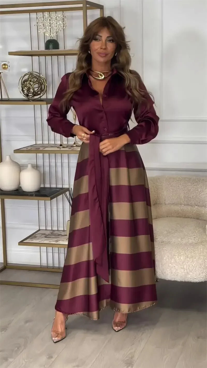 Sydney Luxe Boutique | Maribel Striped Shirt Maxi Dress