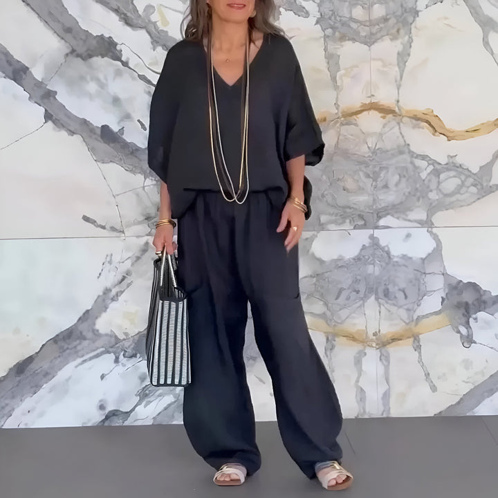 Elvyna™ - Casual two-piece set with V-neck