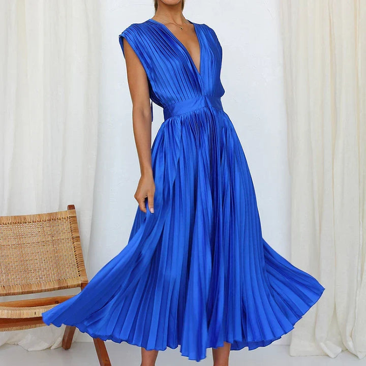 Sydney Luxe Boutique | Celeste Pleated Satin Dress