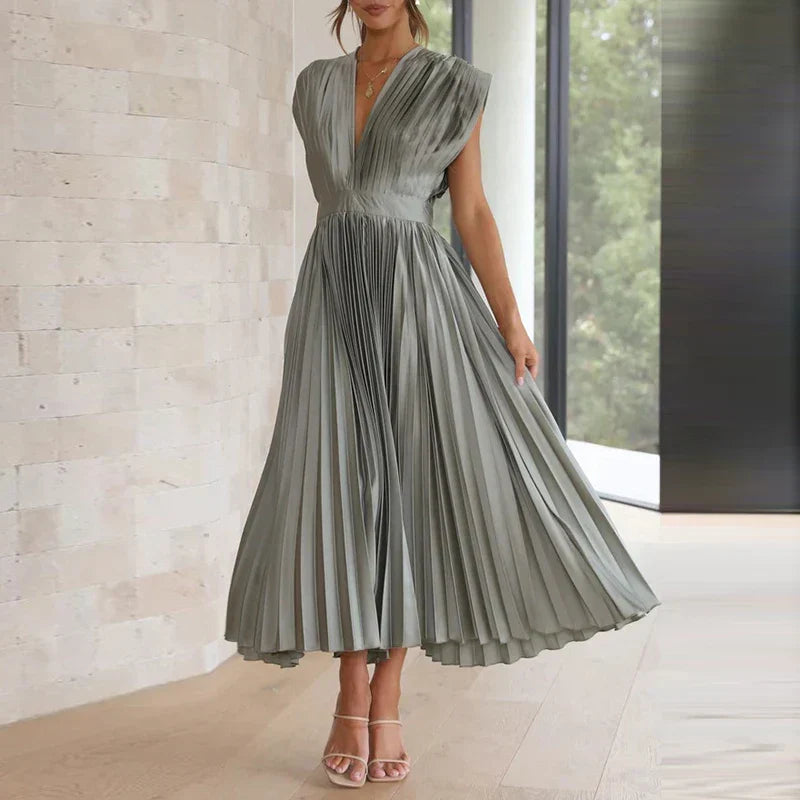 Sydney Luxe Boutique | Celeste Pleated Satin Dress