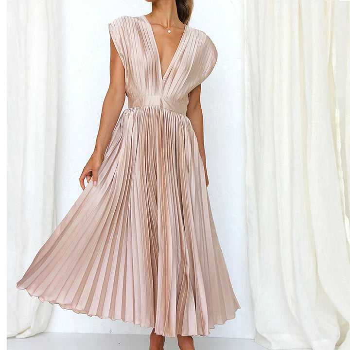 Sydney Luxe Boutique | Celeste Pleated Satin Dress
