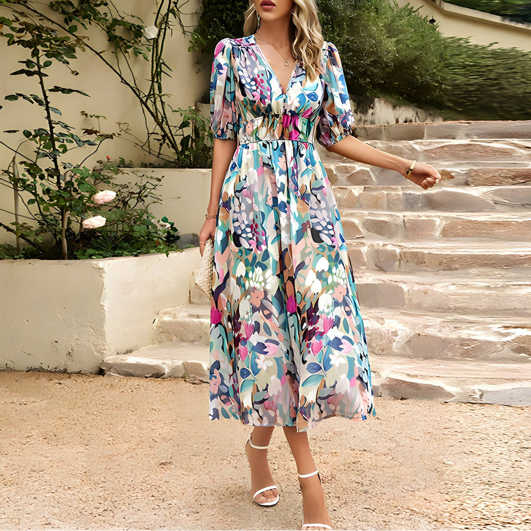 Isolde V-Neck Midi Dress