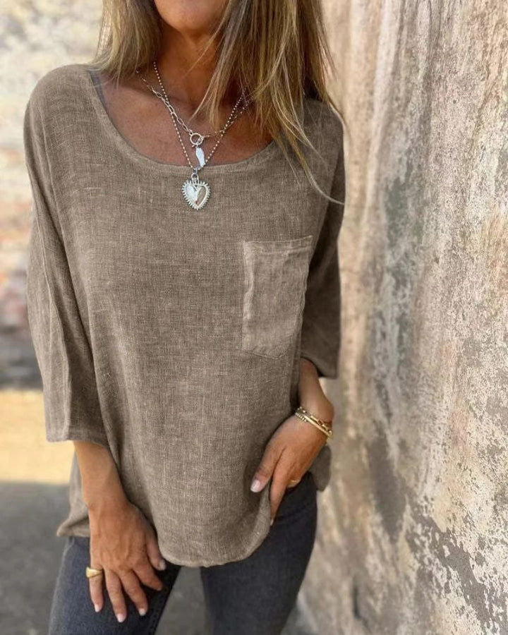 CEMAGI - RELAXED COTTON AND LINEN T-SHIRT