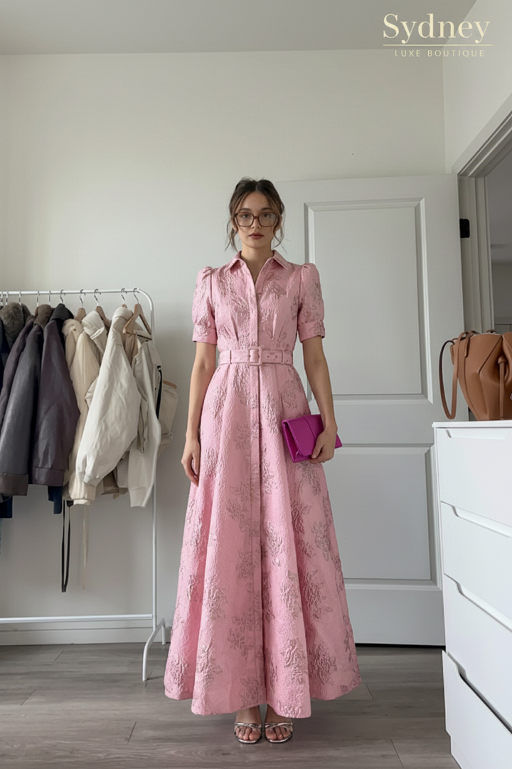 Sydney Luxe | Roselle Embroidered Belted Dress